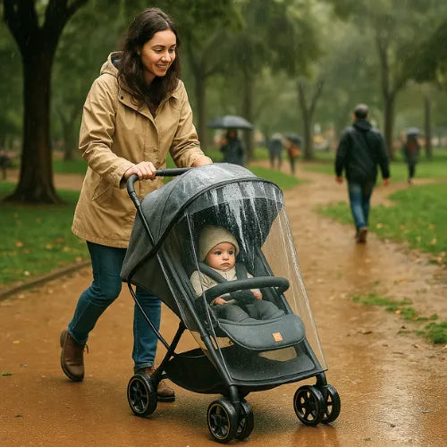 Capa de Chuva para Carrinho de Bebê Impermeável e Segura