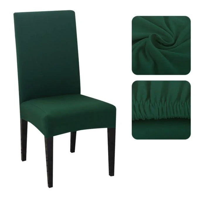 Renove suas cadeiras com a Capa de Cadeira de Jantar Lisa. Elastano e poliéster de qualidade para máximo conforto. Proteção e estilo em cada detalhe.