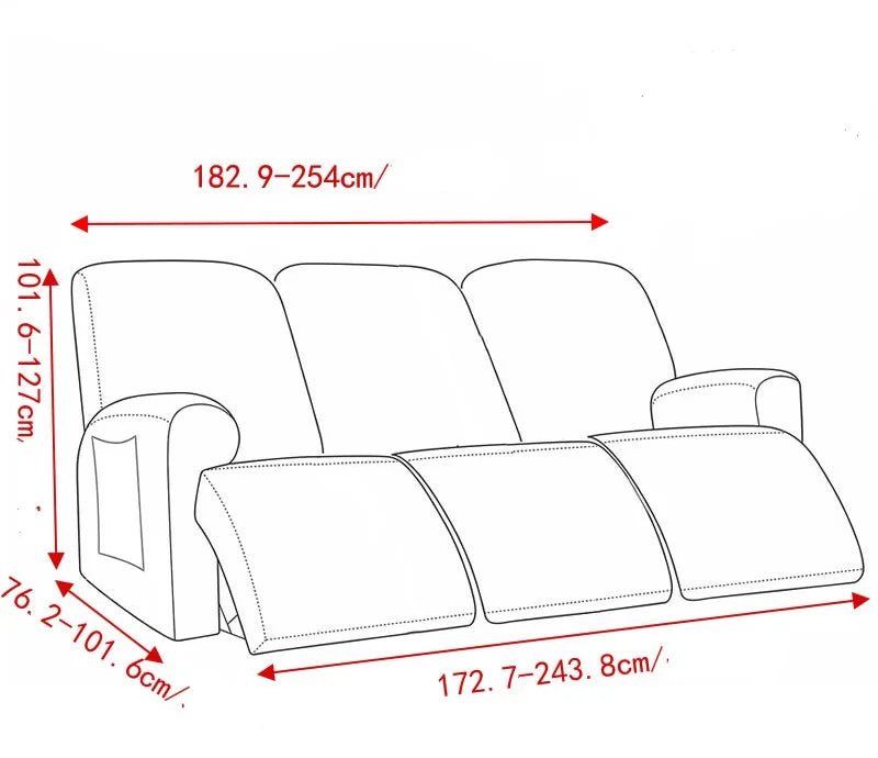 Capa de Sofá Reclinável Spandex - Proteção resistente a manchas, líquidos e arranhões. Conforto duradouro e fácil lavagem. Escolha inteligente para seu sofá.