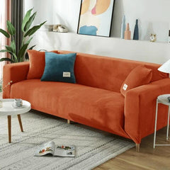 Capa de Sofá Veludo Elástica - Transforme seu sofá com elegância e conforto. Tecido aveludado de alta qualidade. Adaptação perfeita para diferentes tamanhos.