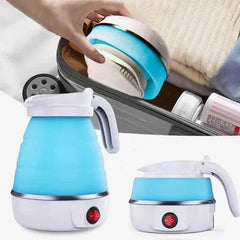 Chaleira Elétrica Dobrável Portátil 600W 0.6L Compacta, ideal para viagens, com proteção contra superaquecimento.