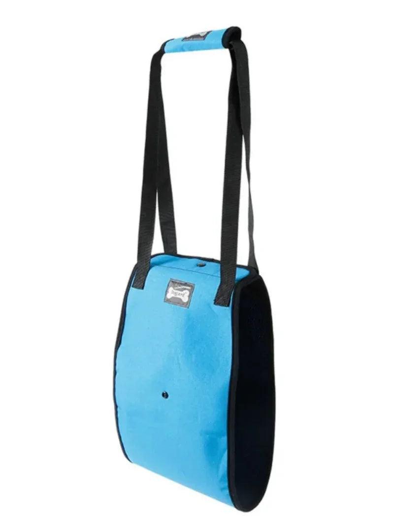 Cinta de suporte para cachorro idoso e lesionado, ajustável, em tecido Oxford resistente com interior de malha respirável.