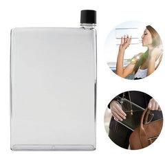 Garrafa de Água Transparente Quadrada - Compacta, Sustentável e Conveniente - Compre na Polideia