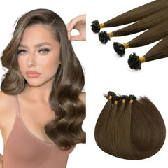 Apliques Cabelo Humano Liso com Microesferas - Apliques Cabelo Humano Liso com Microesferas - #4 / 35cm - Polideia