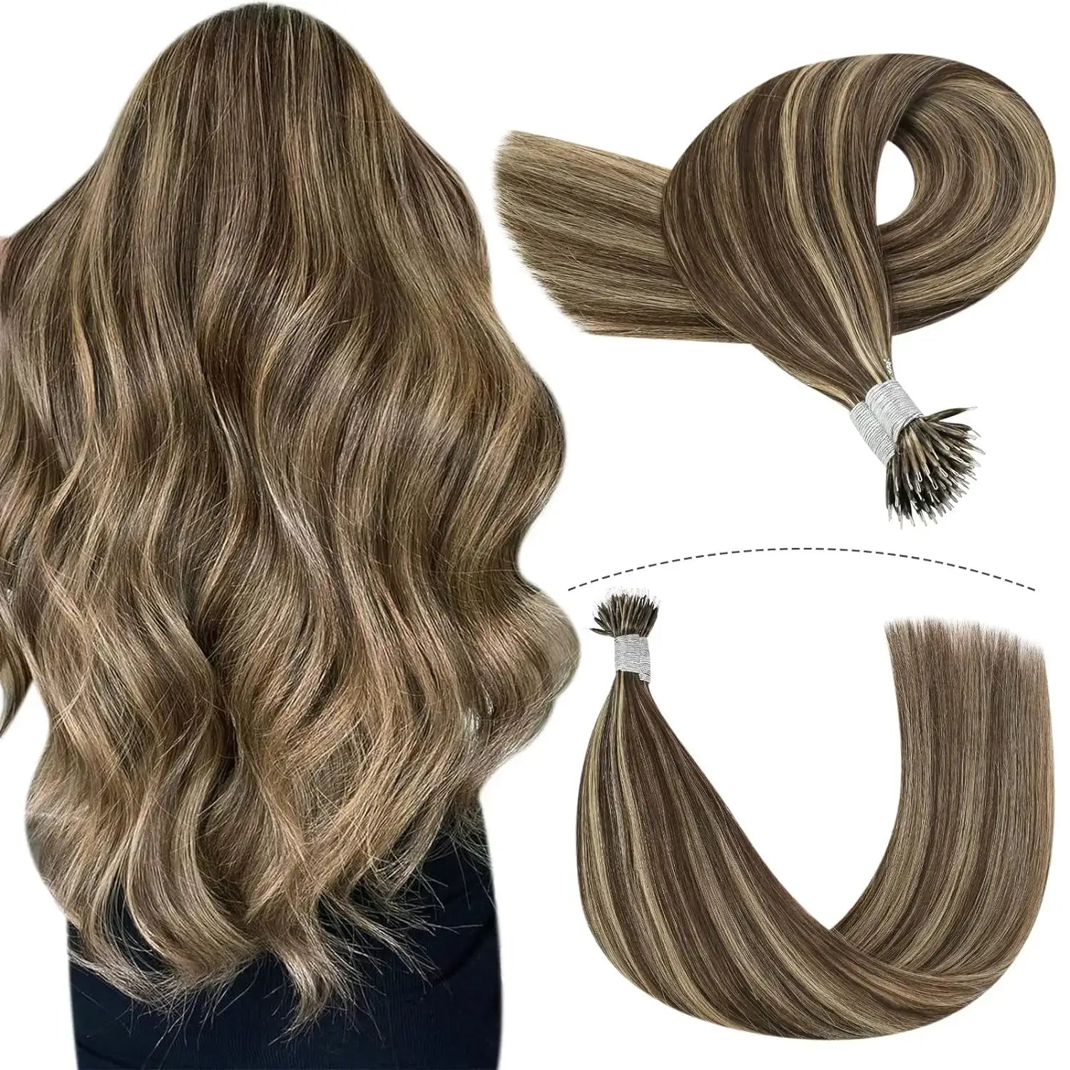 Apliques Cabelo Humano Liso com Microesferas