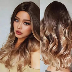 Peruca Lace Front Ondulada Cabelo Médio Natural - Peruca Lace Front Ondulada Cabelo Médio Natural - LC328-1 - Polideia