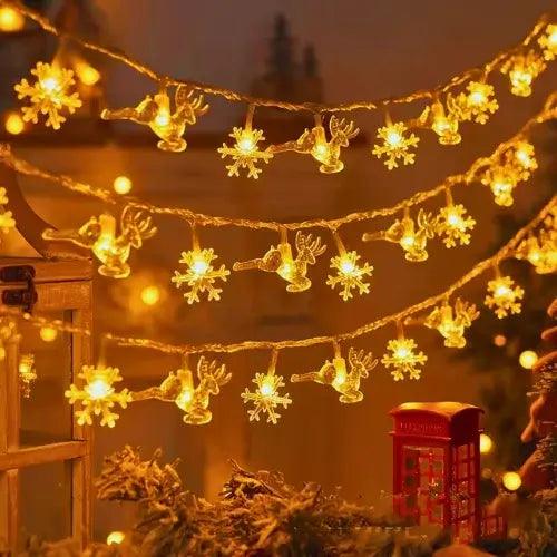 Cortina de Luzes LED Decorativas com Formato de Estrelas e Bolas 1.5M - Cortina de Luzes LED Decorativas com Formato de Estrelas e Bolas 1.5M - Mix Rena - Polideia