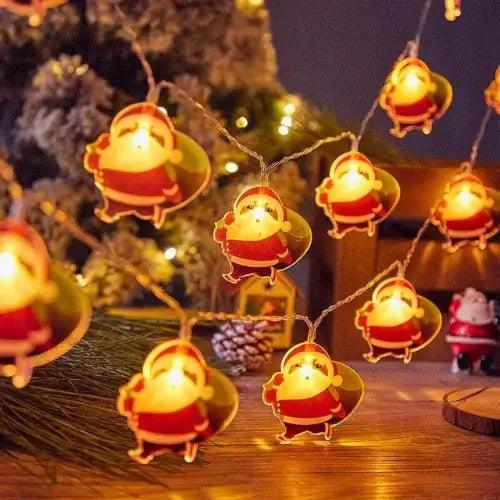 Cortina de Luzes LED Decorativas com Formato de Estrelas e Bolas 1.5M - Cortina de Luzes LED Decorativas com Formato de Estrelas e Bolas 1.5M - Papai Noel - Polideia