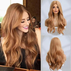 Peruca Lace Longa Loiro Acobreado