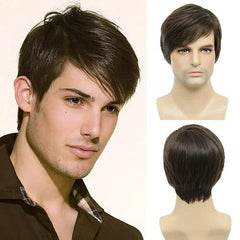 peruca masculina lace curta com franja natural