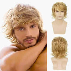 peruca masculina lace front com efeito realista