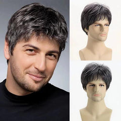 peruca masculina lace curta natural realista