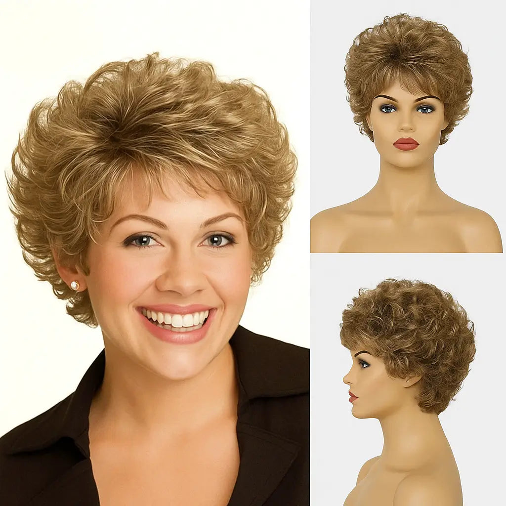 Peruca Feminina Curta Ondulada Lace Premium Cabelo Natural