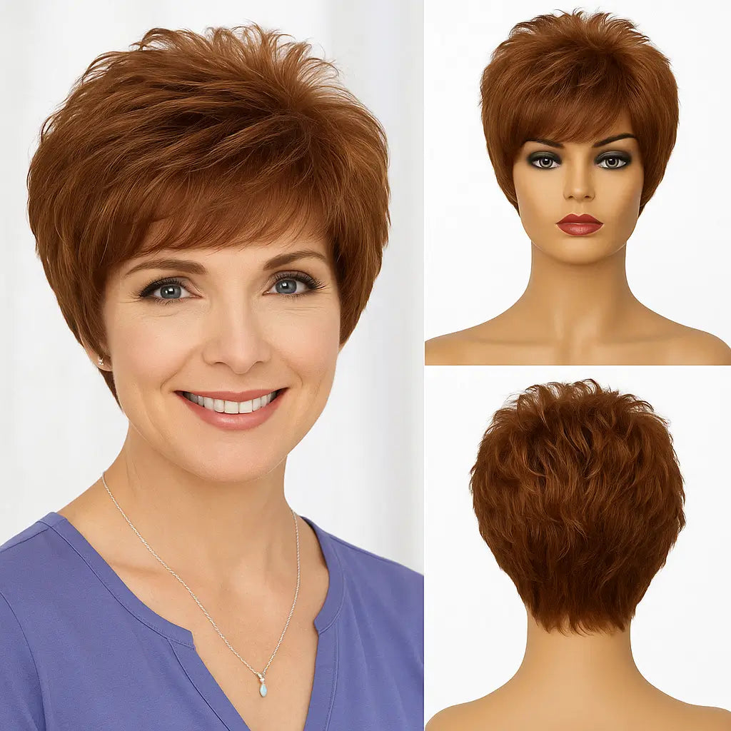 Peruca Feminina Curta Ondulada Lace Premium Cabelo Natural