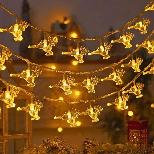 Cortina de Luzes LED Decorativas com Formato de Estrelas e Bolas 1.5M - Cortina de Luzes LED Decorativas com Formato de Estrelas e Bolas 1.5M - Rena - Polideia