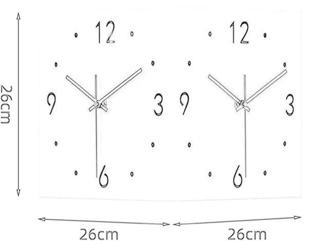 Relógio de Parede Moderno com design de dupla face, números vazados e operação silenciosa, perfeito para decoração de sala de estar, quartos e corredores.