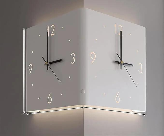 Relógio de Parede Moderno com design de dupla face, números vazados e operação silenciosa, perfeito para decoração de sala de estar, quartos e corredores.