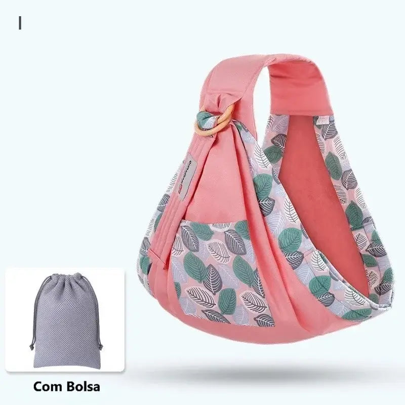 Sling para Bebê Carregador 0-36 meses, confortável, seguro, malha de algodão, suporta até 60 kg.