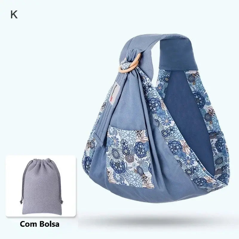 Sling para Bebê Carregador 0-36 meses, confortável, seguro, malha de algodão, suporta até 60 kg.