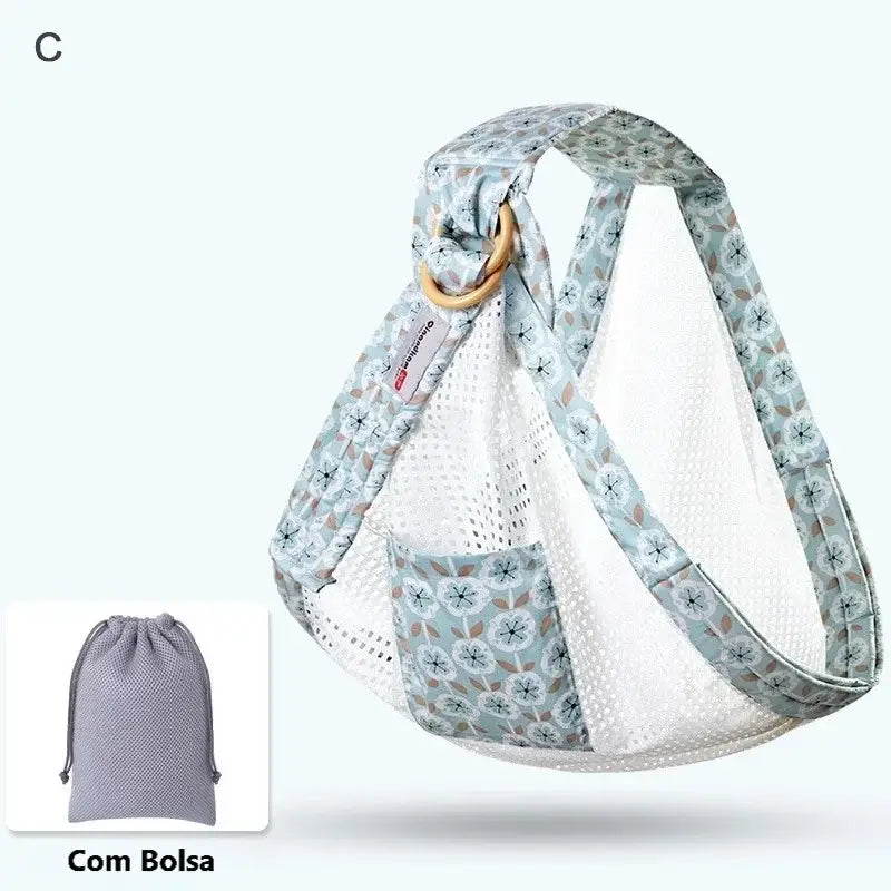 Sling para Bebê Carregador 0-36 meses, confortável, seguro, malha de algodão, suporta até 60 kg.