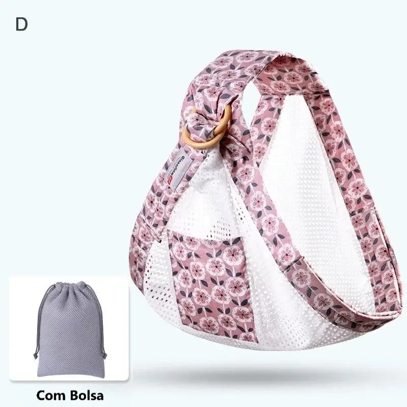 Sling para Bebê Carregador 0-36 meses, confortável, seguro, malha de algodão, suporta até 60 kg.