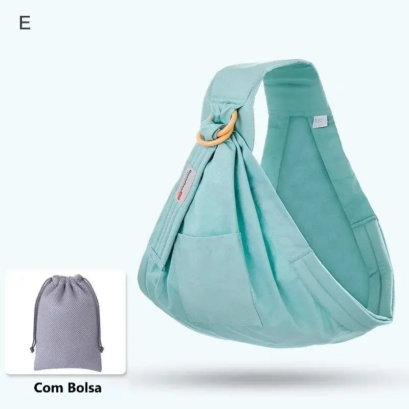 Sling para Bebê Carregador 0-36 meses, confortável, seguro, malha de algodão, suporta até 60 kg.