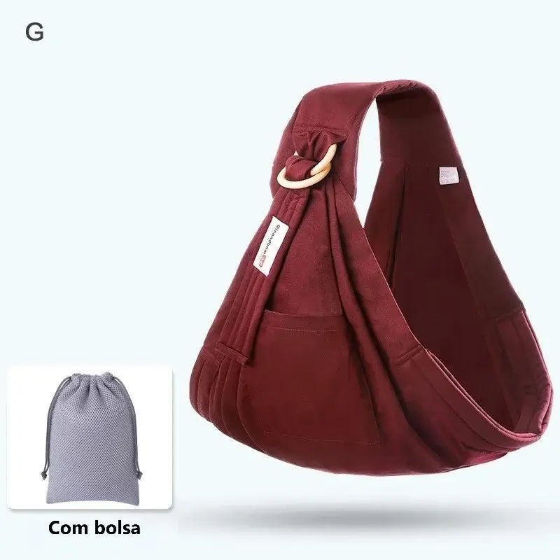 Sling para Bebê Carregador 0-36 meses, confortável, seguro, malha de algodão, suporta até 60 kg.