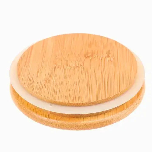 ampa de bambu hermética para pote de vidro, sustentável e elegante, com vedação de silicone para manter alimentos frescos e evitar vazamentos. Disponível na Polideia.