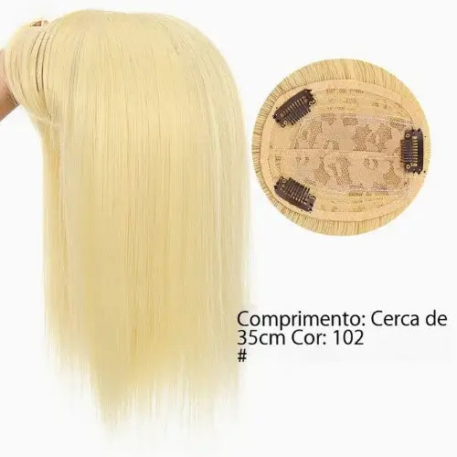 Lace Topo de Cabelo Natural Liso com Franja