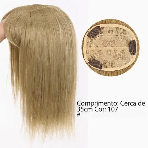 Lace Topo de Cabelo Natural Liso com Franja