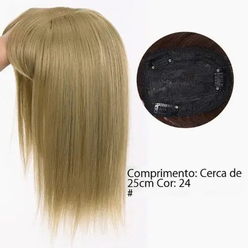 Lace Topo de Cabelo Natural Liso com Franja