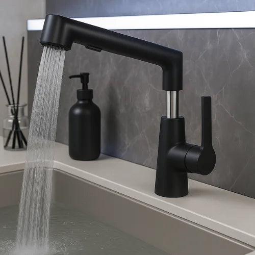 Torneira Misturador Gourmet Retrátil 360° com Duplo Jato - Torneira Misturador Gourmet Retrátil 360° com Duplo Jato - Preto - Polideia