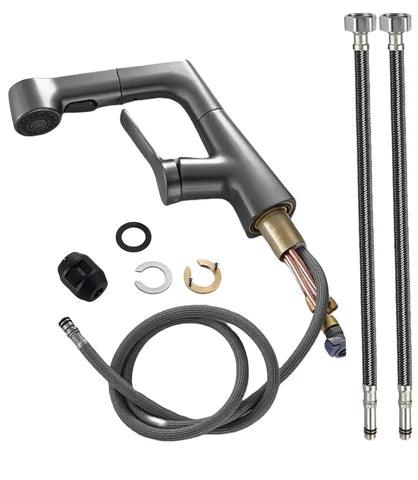 Torneira Misturador Gourmet Retrátil 360° com Duplo Jato - Torneira Misturador Gourmet Retrátil 360° com Duplo Jato - Prata - Polideia