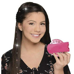 Aplicador de Strass no Cabelocabelo solto e cheio de cristais coloridos aplicados com o aplicador de strass no cabelo