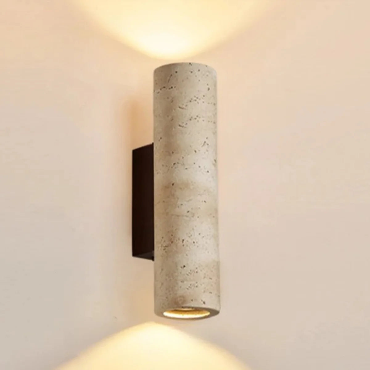 Comprar arandela de parede rustica em pedra natural bidirecional decorativa para quarto e sala barato em promoção.