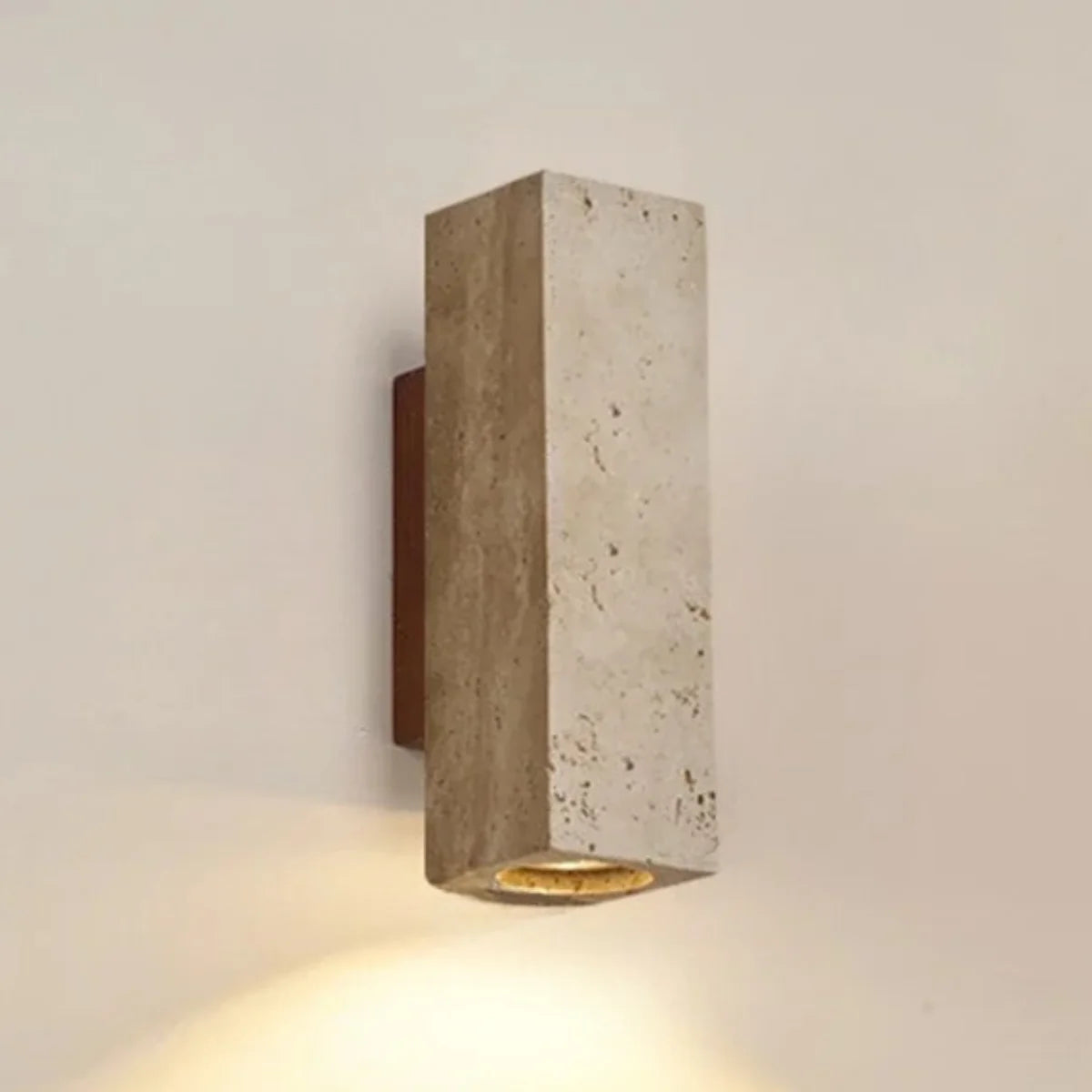 Comprar arandela de parede rustica em pedra natural bidirecional decorativa para quarto e sala barato em promoção.