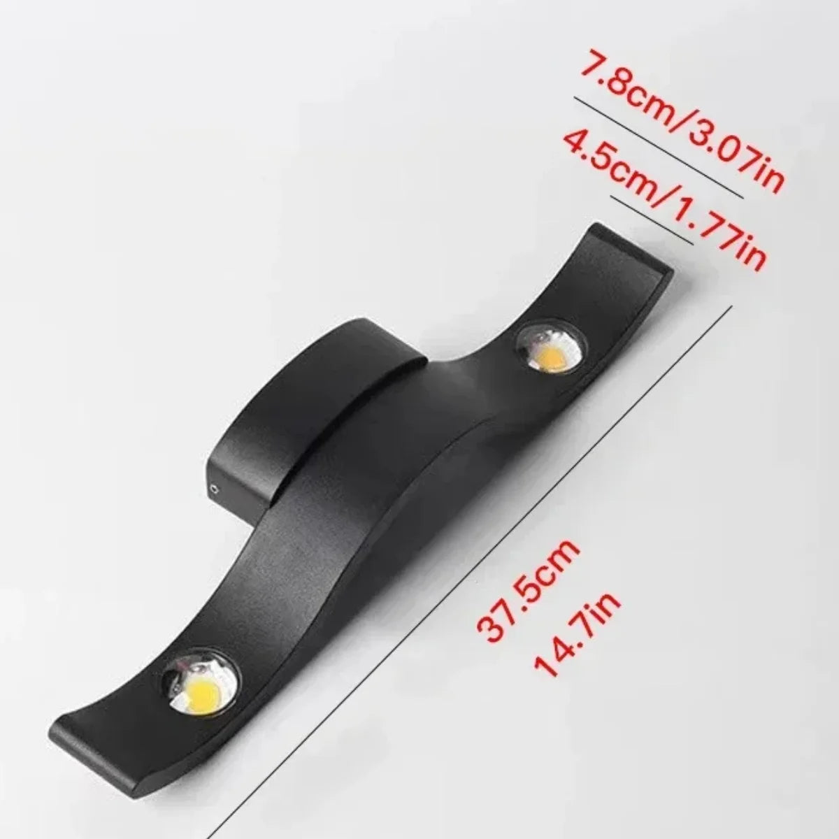 Comprar arandela LED externa alumínio IP65 design curvo para jardim fachada varanda barato ou em promoção