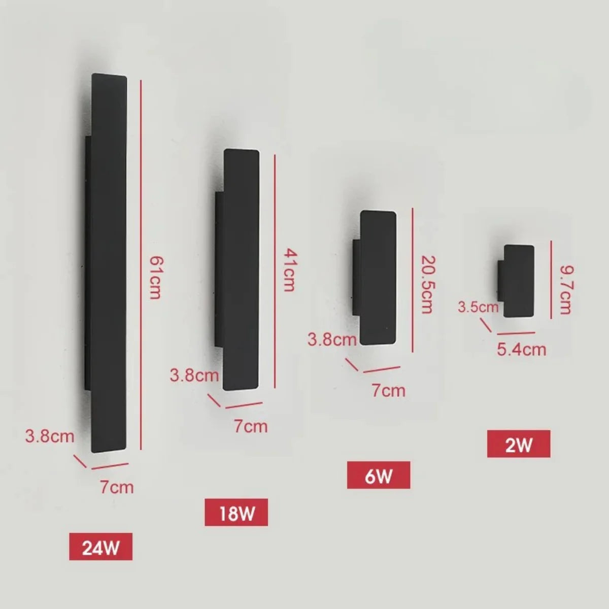 Comprar arandela de parede externa alumínio LED preta minimalista luz indireta para fachada e área gourmet barato em promoção