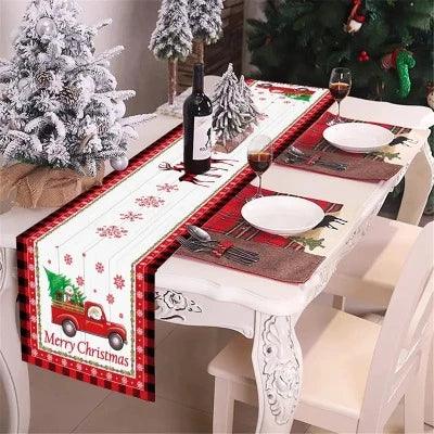 Encante suas celebrações com o Caminho de Mesa Natalino. Padrões festivos em poliéster premium para uma decoração única e memoráve