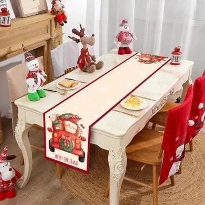 Encante suas celebrações com o Caminho de Mesa Natalino. Padrões festivos em poliéster premium para uma decoração única e memoráve