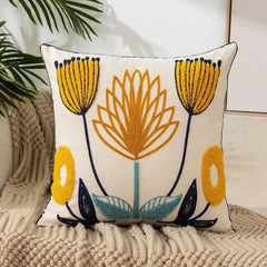 Comprar capa de almofada bordada 45x45 floral moderna em canvas para sofá decorativa barato ou em promoção