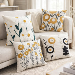 Comprar capa de almofada bordada 45x45 floral moderna em canvas para sofá decorativa barato ou em promoção