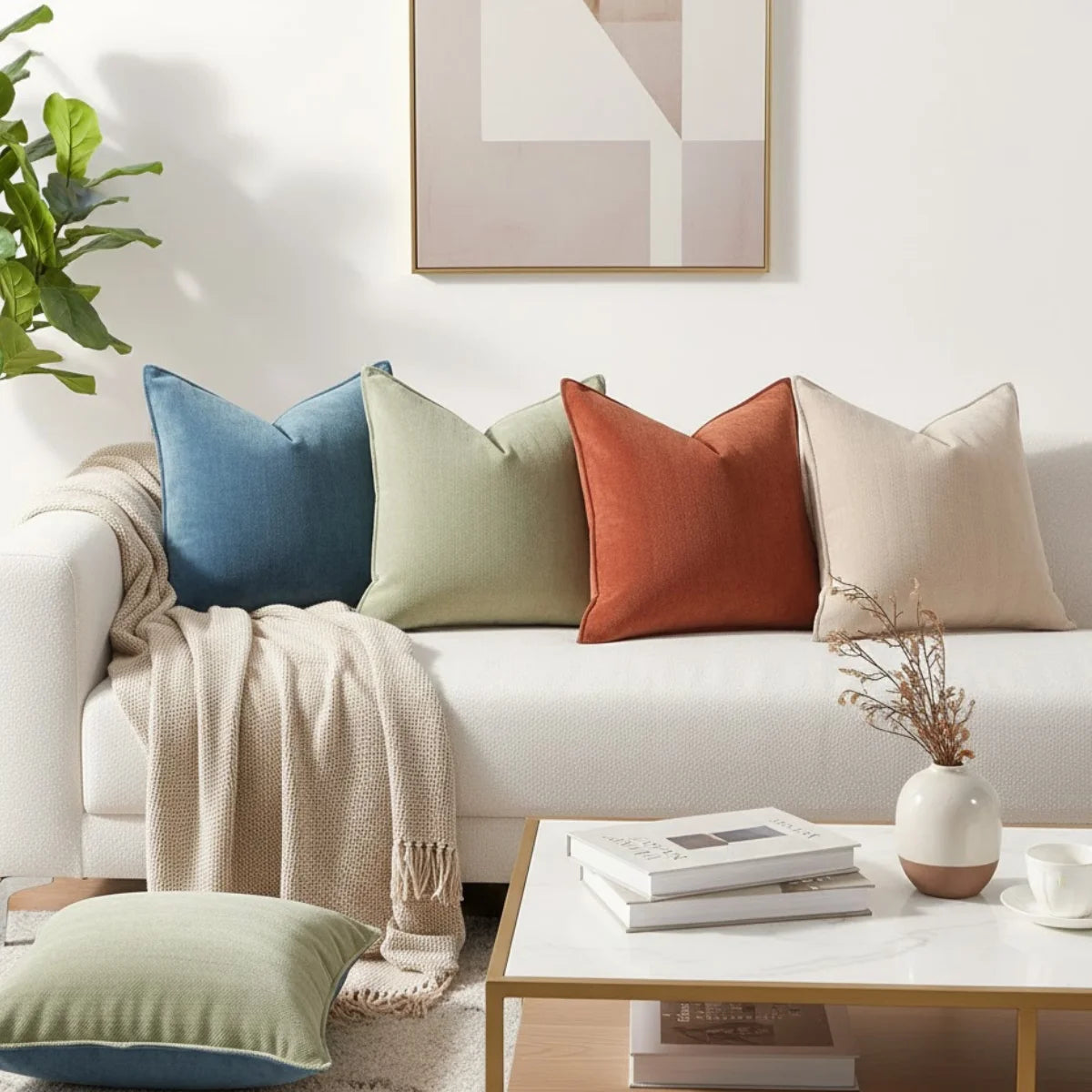 Comprar capa almofada chenille macia decorativa sofá sala múltiplas cores zíper invisível em promoção frete grátis POLIDEIA