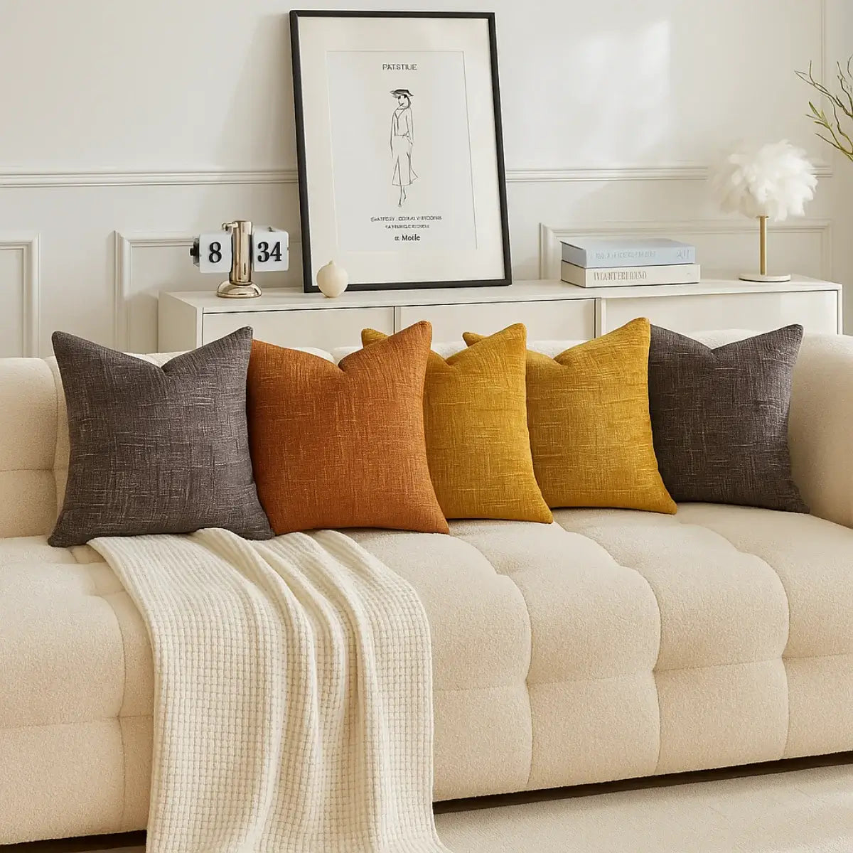 Comprar capa almofada decorativa chenille veludo textura canelada sofá sala luxo barato POLIDEIA