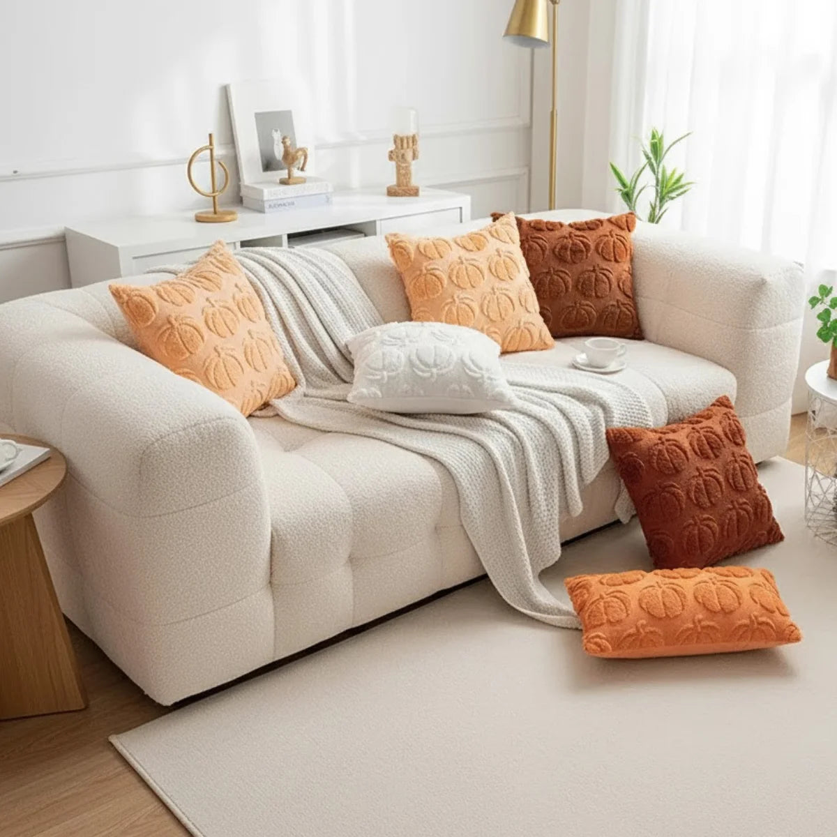 Comprar capa almofada decorativa textura 3D alto relevo franjas artesanal sofá sala barato POLIDEIA