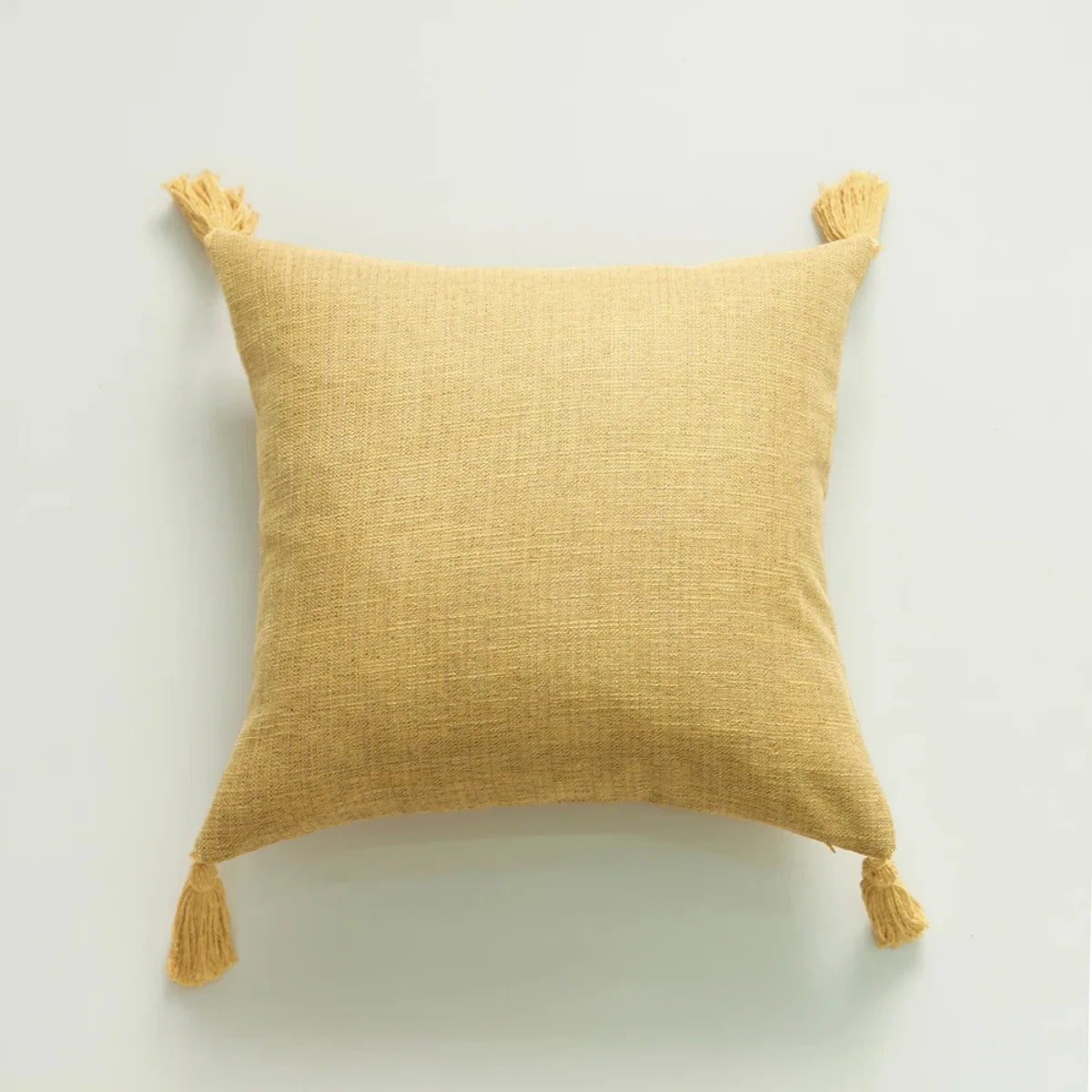 Comprar capa de almofada linho 45x45 decorativa sofá franjas borlas natural japonês minimalista barato em promoção POLIDEIA