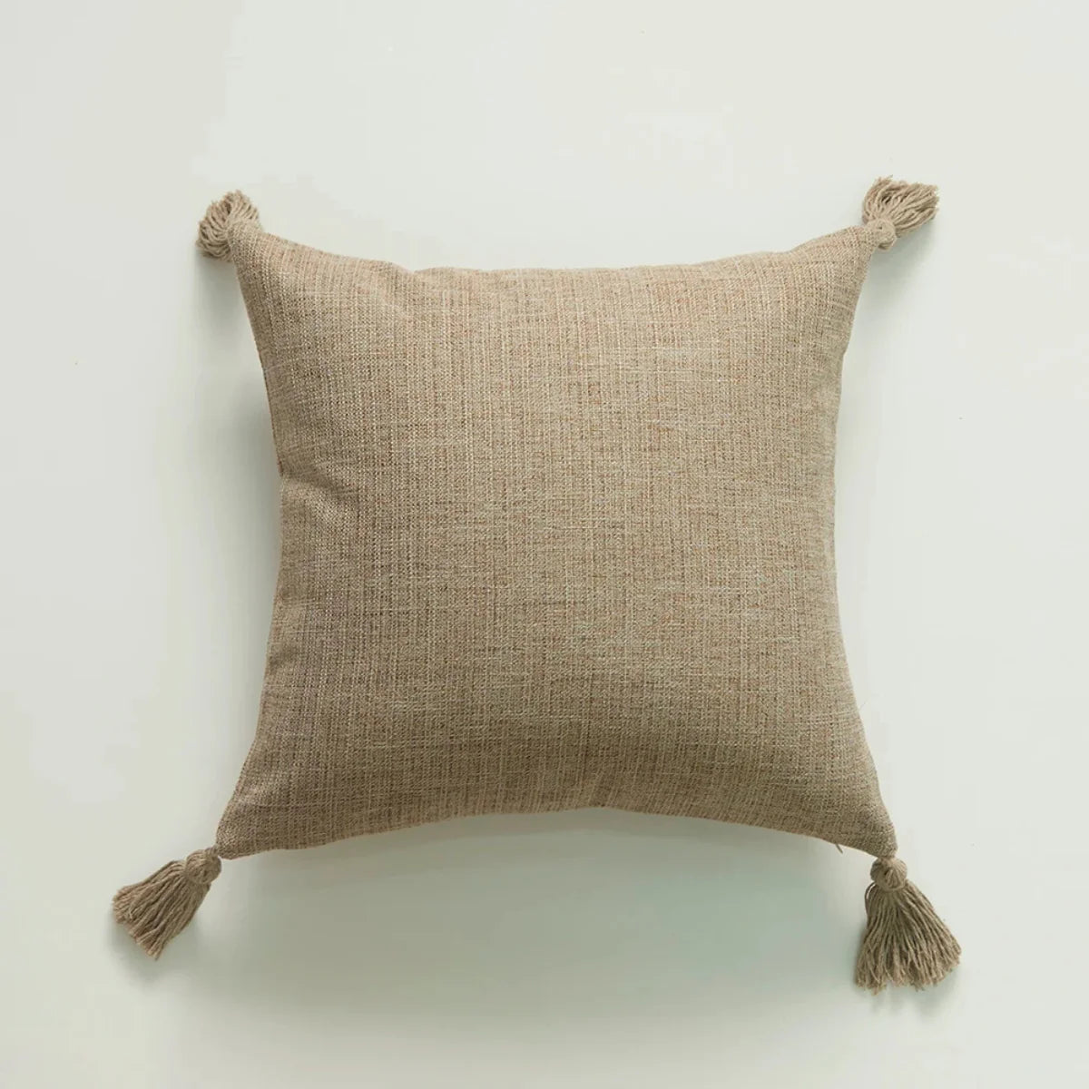 Comprar capa de almofada linho 45x45 decorativa sofá franjas borlas natural japonês minimalista barato em promoção POLIDEIA