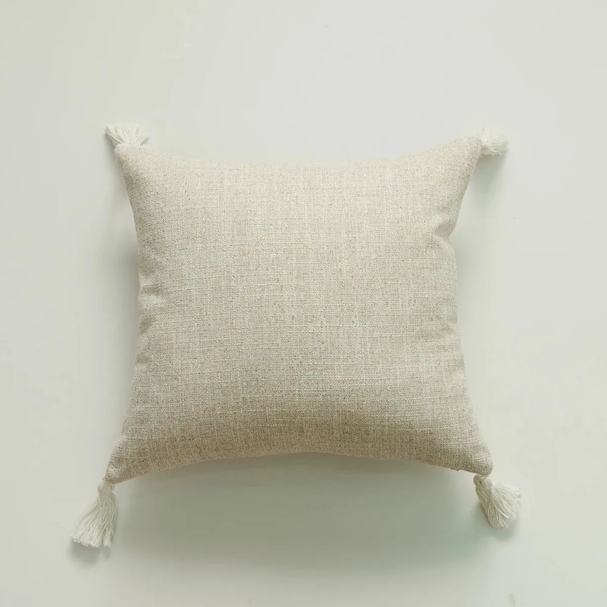 Comprar capa de almofada linho 45x45 decorativa sofá franjas borlas natural japonês minimalista barato em promoção POLIDEIA