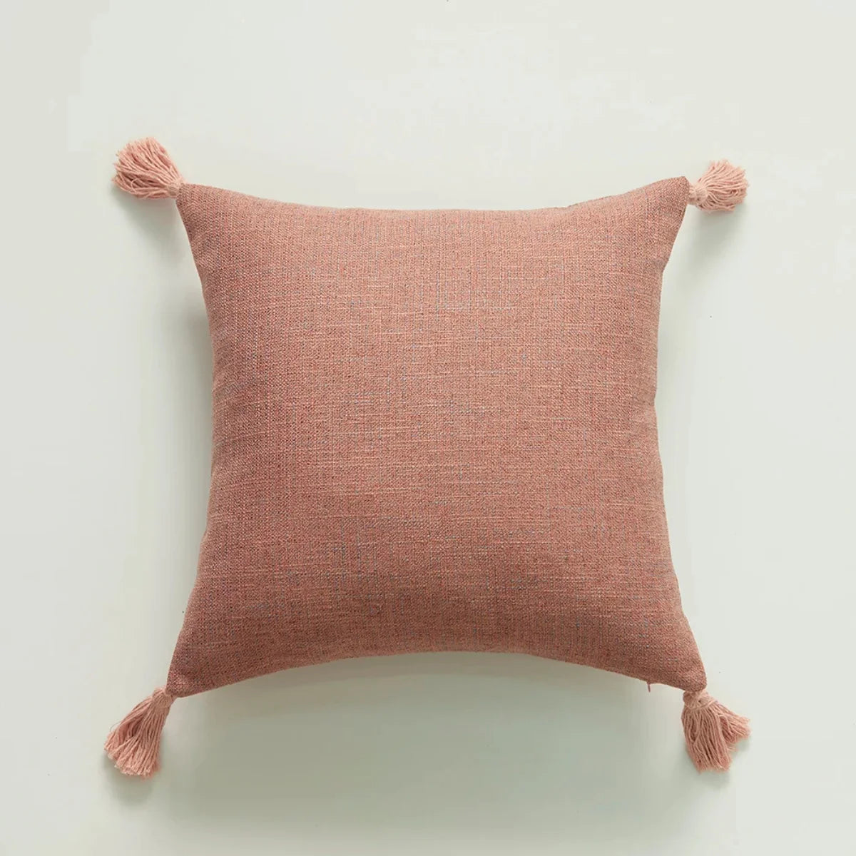 Comprar capa de almofada linho 45x45 decorativa sofá franjas borlas natural japonês minimalista barato em promoção POLIDEIA