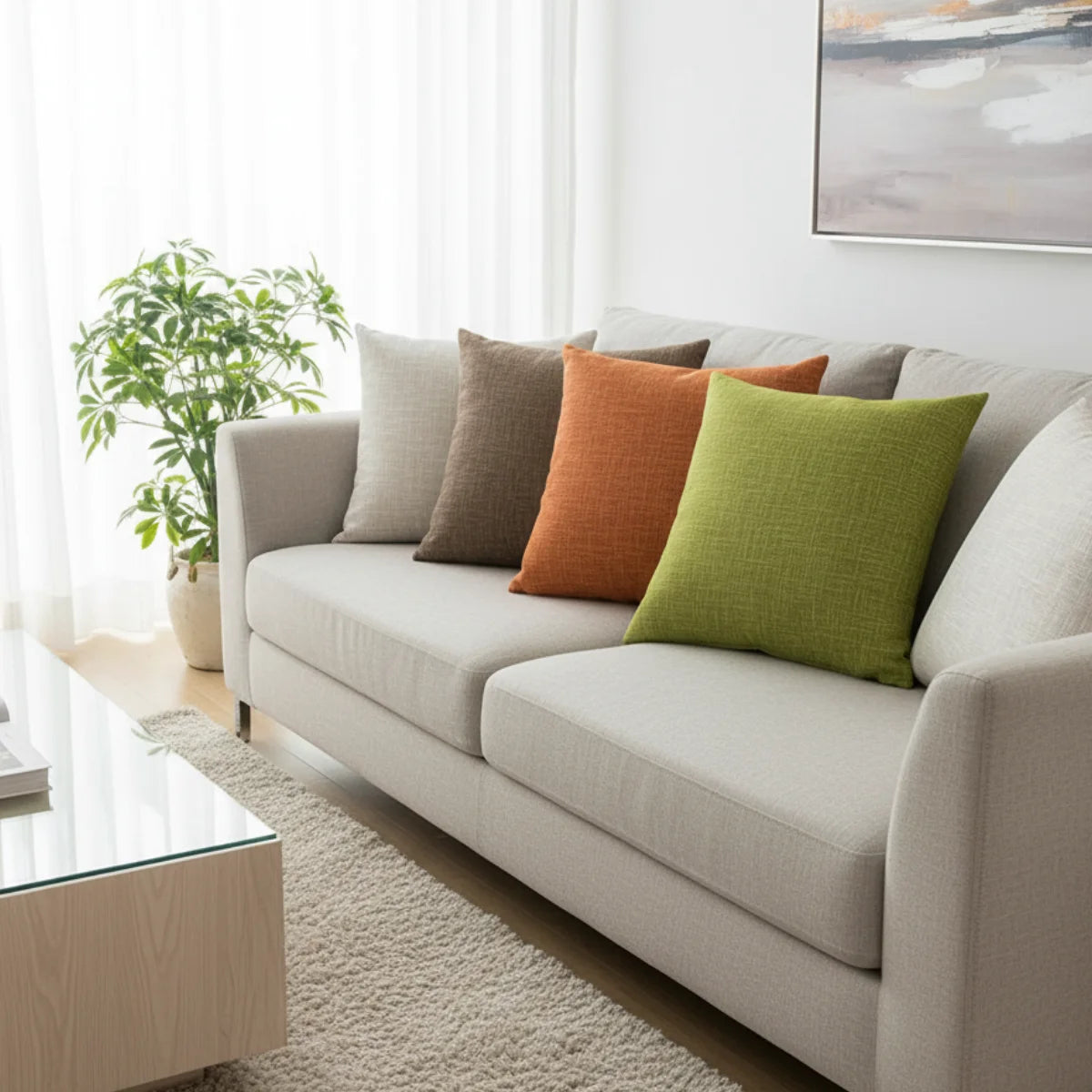 Comprar capa almofada linho textura rústica decorativa sofá sala colorida elegante barato ou em promoção